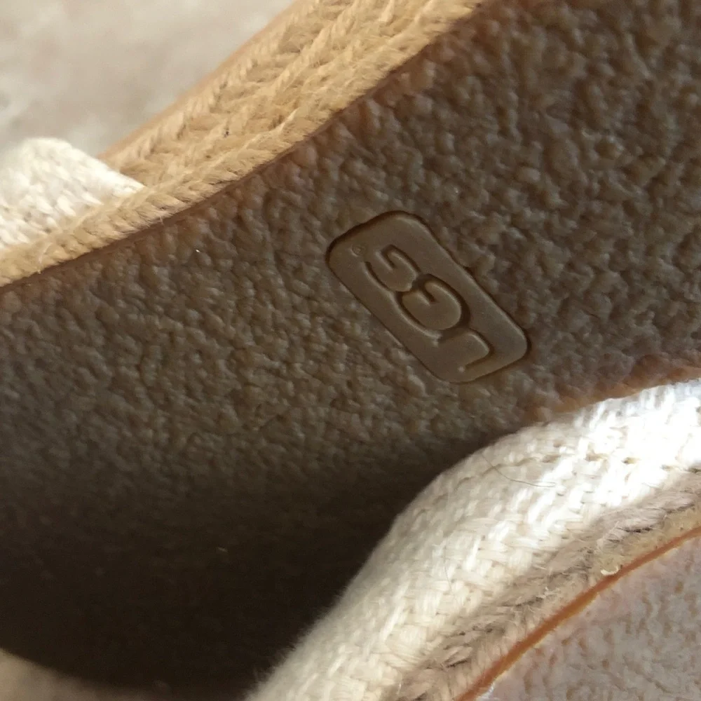 UGG Cream Espadrille Wedge Sandals with Ankle Tie